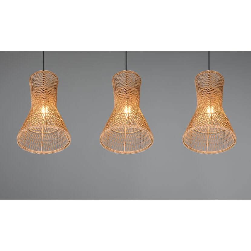 Pendelleuchte 'Bijou' Rattan 3-flammig