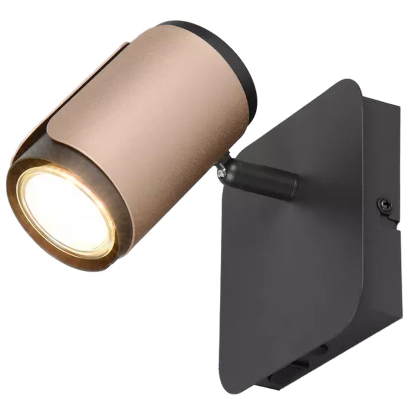 Kupferfarbener LED-Spot 'Gillan' leuchtet