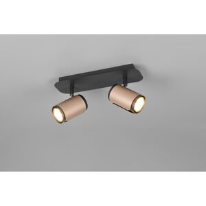 LED-Spot 'Gillan' Metall schwarz/kaffeefarben 2-flammig 10 W