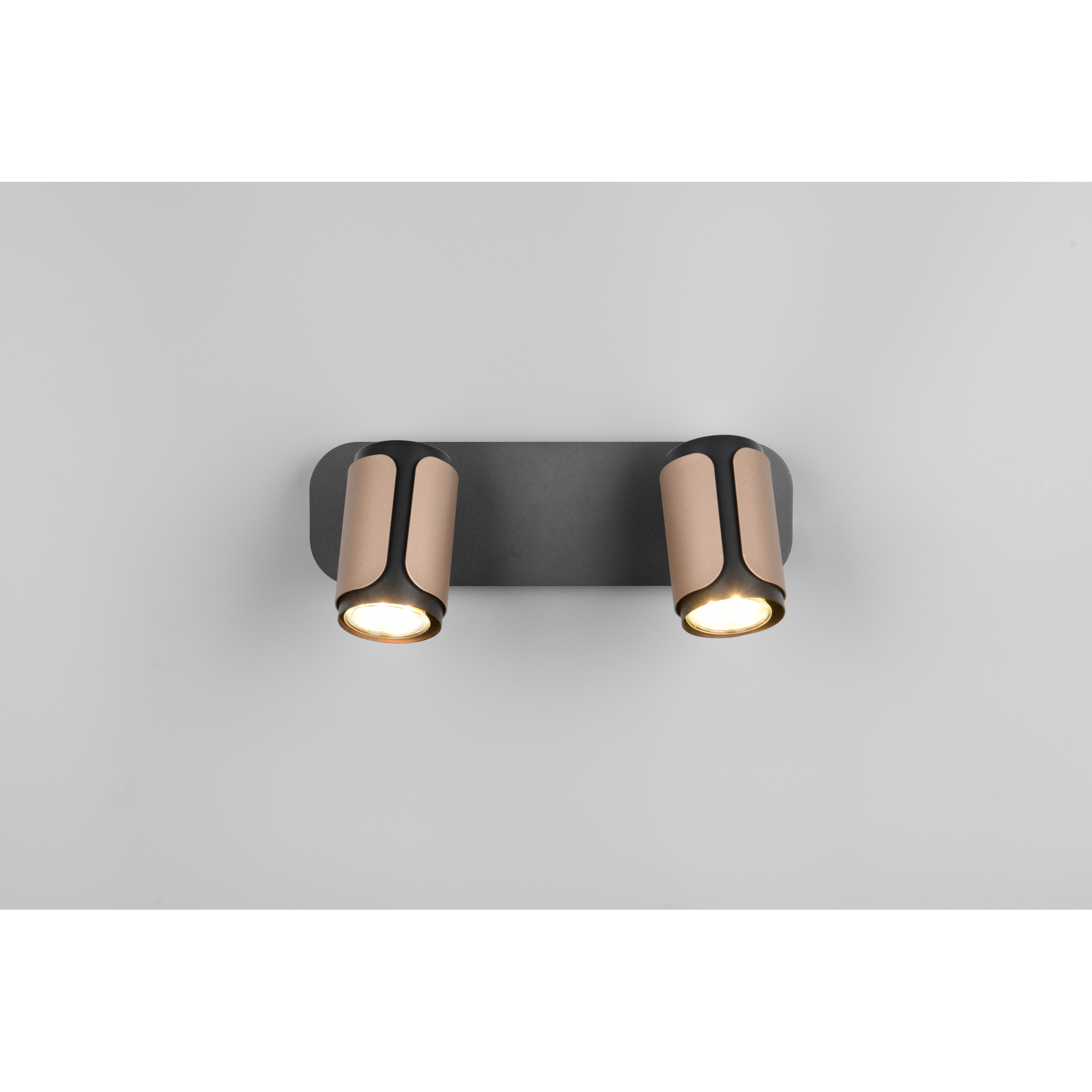LED-Spot 'Gillan' Metall schwarz/kaffeefarben 2-flammig 10 W