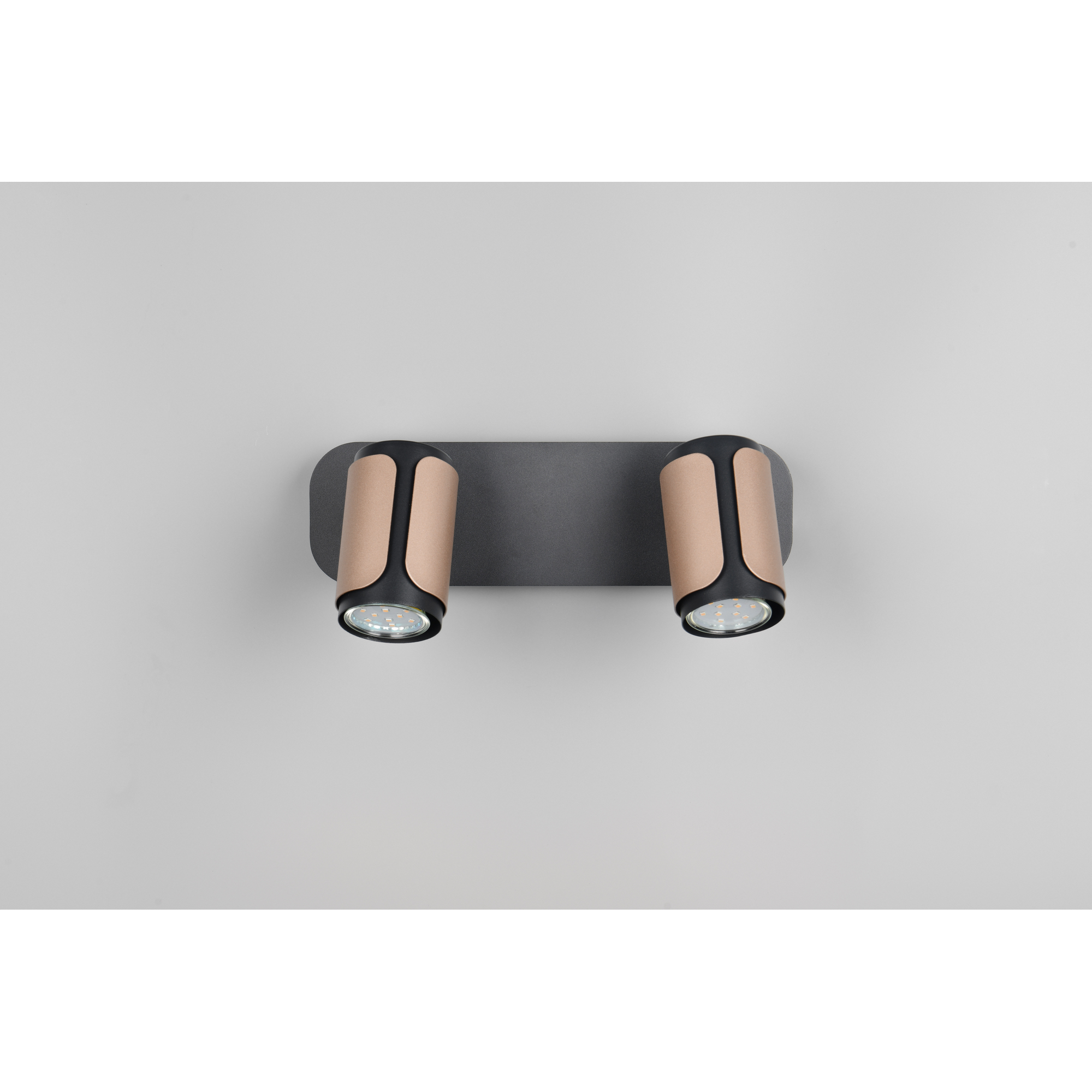 LED-Spot 'Gillan' Metall schwarz/kaffeefarben 2-flammig 10 W