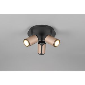 LED-Spot 'Gillan' Metall schwarz/kaffeefarben 3-flammig 10 W