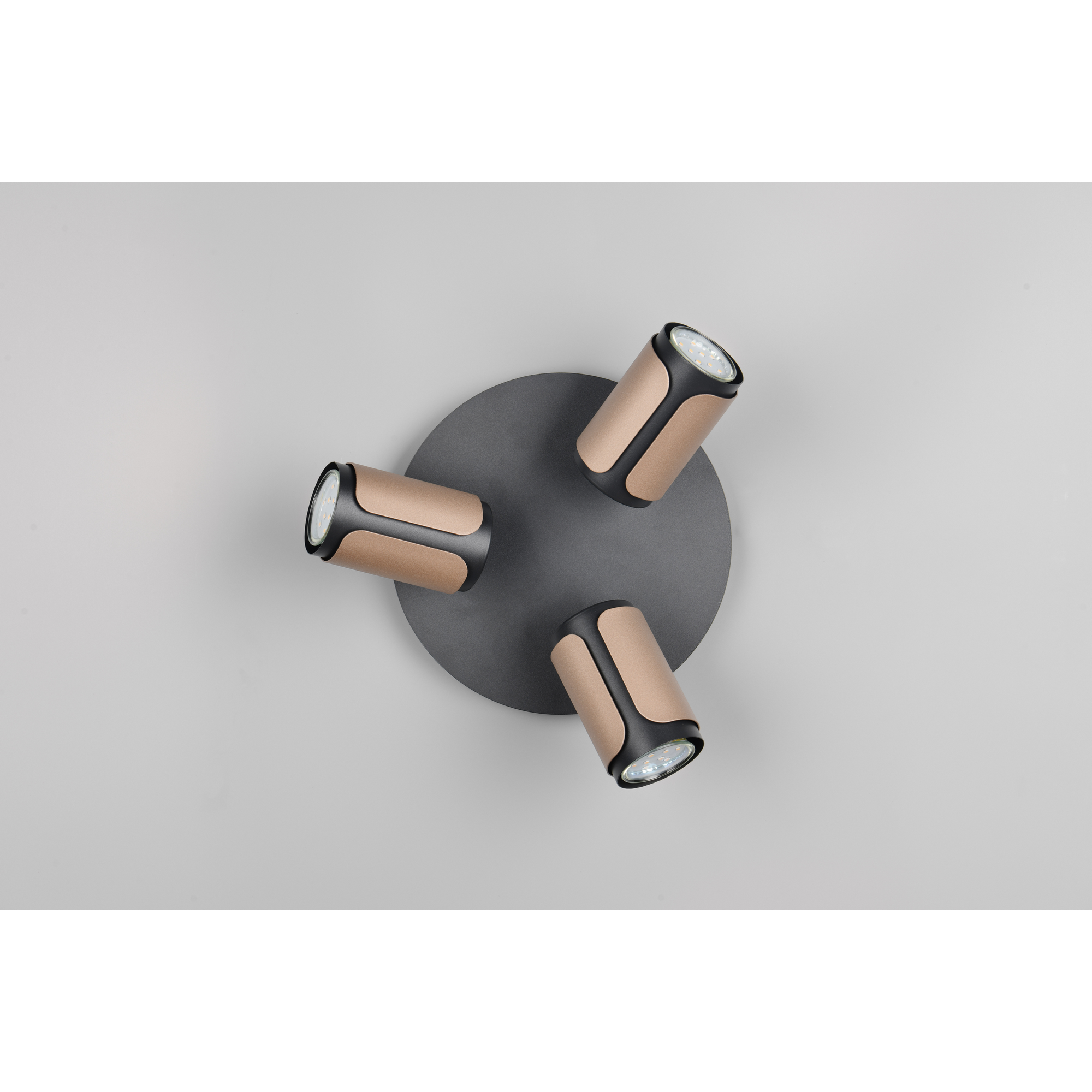 LED-Spot 'Gillan' Metall schwarz/kaffeefarben 3-flammig 10 W
