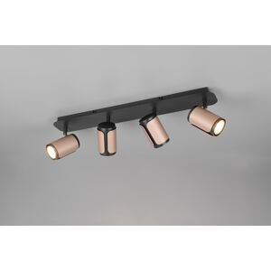 LED-Spot 'Gillan' Metall schwarz/kaffeefarben 4-flammig 10 W