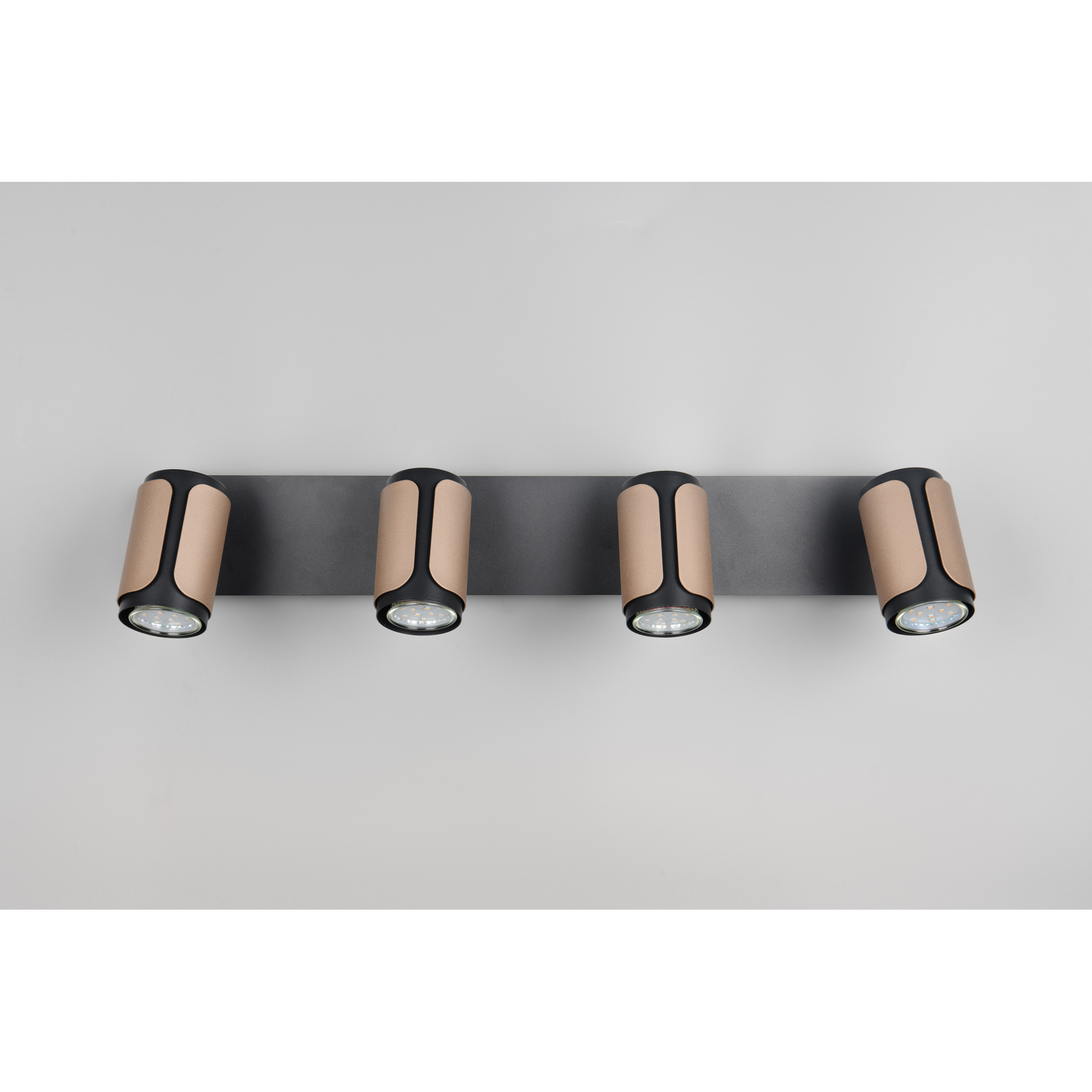 LED-Spot 'Gillan' Metall schwarz/kaffeefarben 4-flammig 10 W