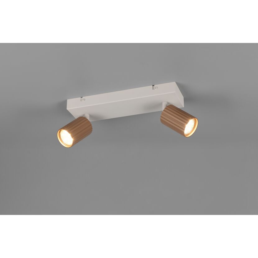 LED-Spot 'Soka' Metall kaffeefarben/grau 2-flammig 10 W