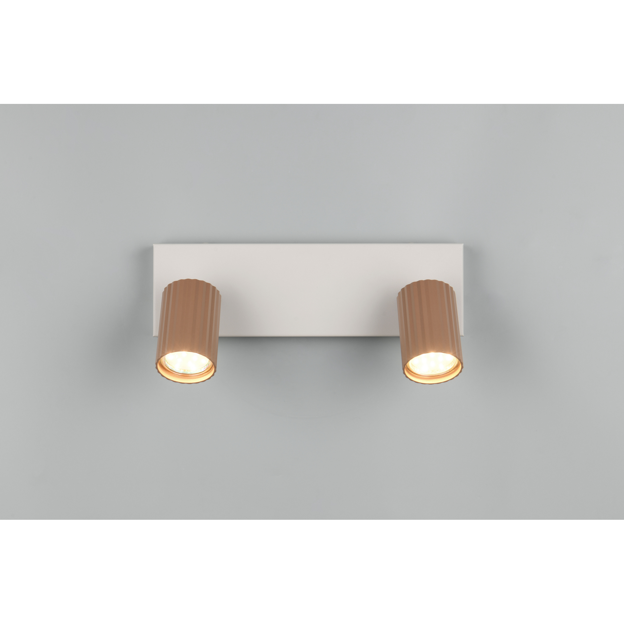 LED-Spot 'Soka' Metall kaffeefarben/grau 2-flammig 10 W