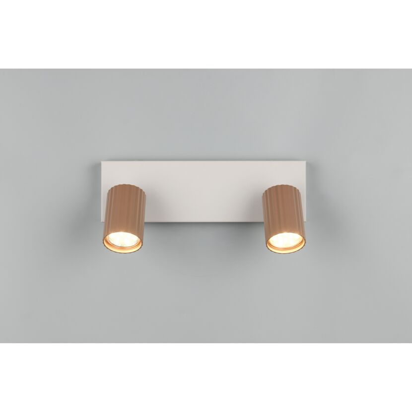 LED-Spot 'Soka' Metall kaffeefarben/grau 2-flammig 10 W