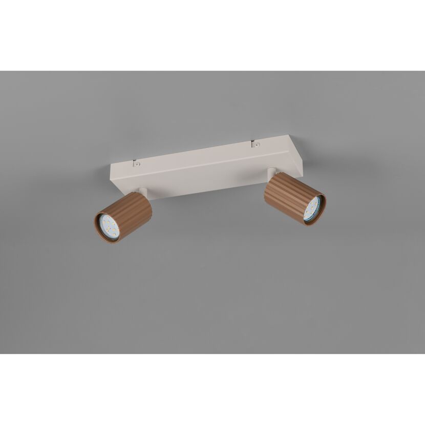 LED-Spot 'Soka' Metall kaffeefarben/grau 2-flammig 10 W