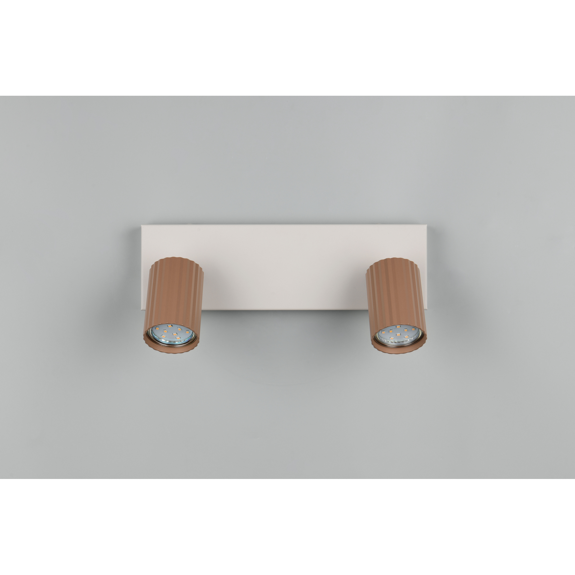 LED-Spot 'Soka' Metall kaffeefarben/grau 2-flammig 10 W