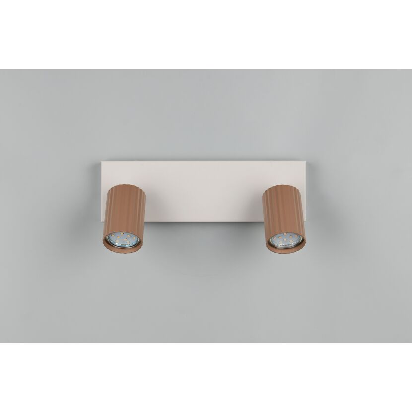 LED-Spot 'Soka' Metall kaffeefarben/grau 2-flammig 10 W