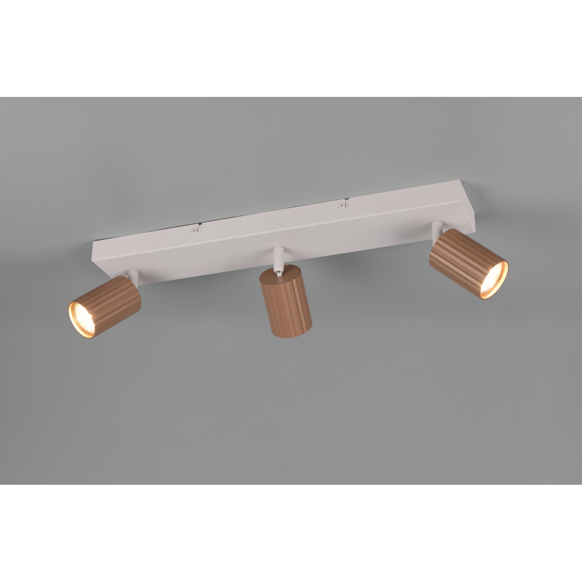 LED-Spot 'Soka' Metall kaffeefarben/grau 3-flammig 10 W
