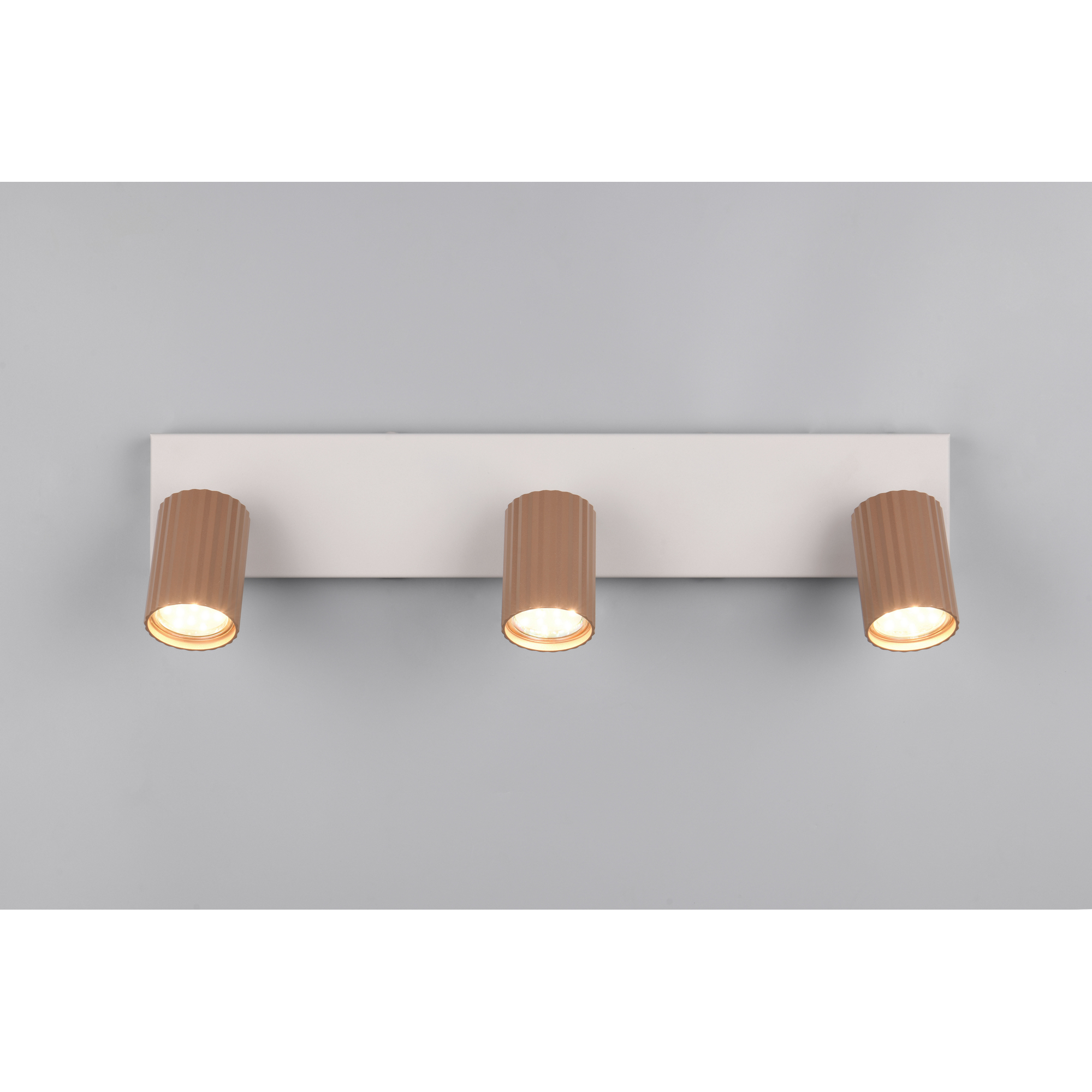 LED-Spot 'Soka' Metall kaffeefarben/grau 3-flammig 10 W