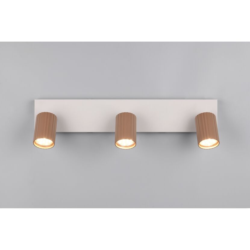 LED-Spot 'Soka' Metall kaffeefarben/grau 3-flammig 10 W
