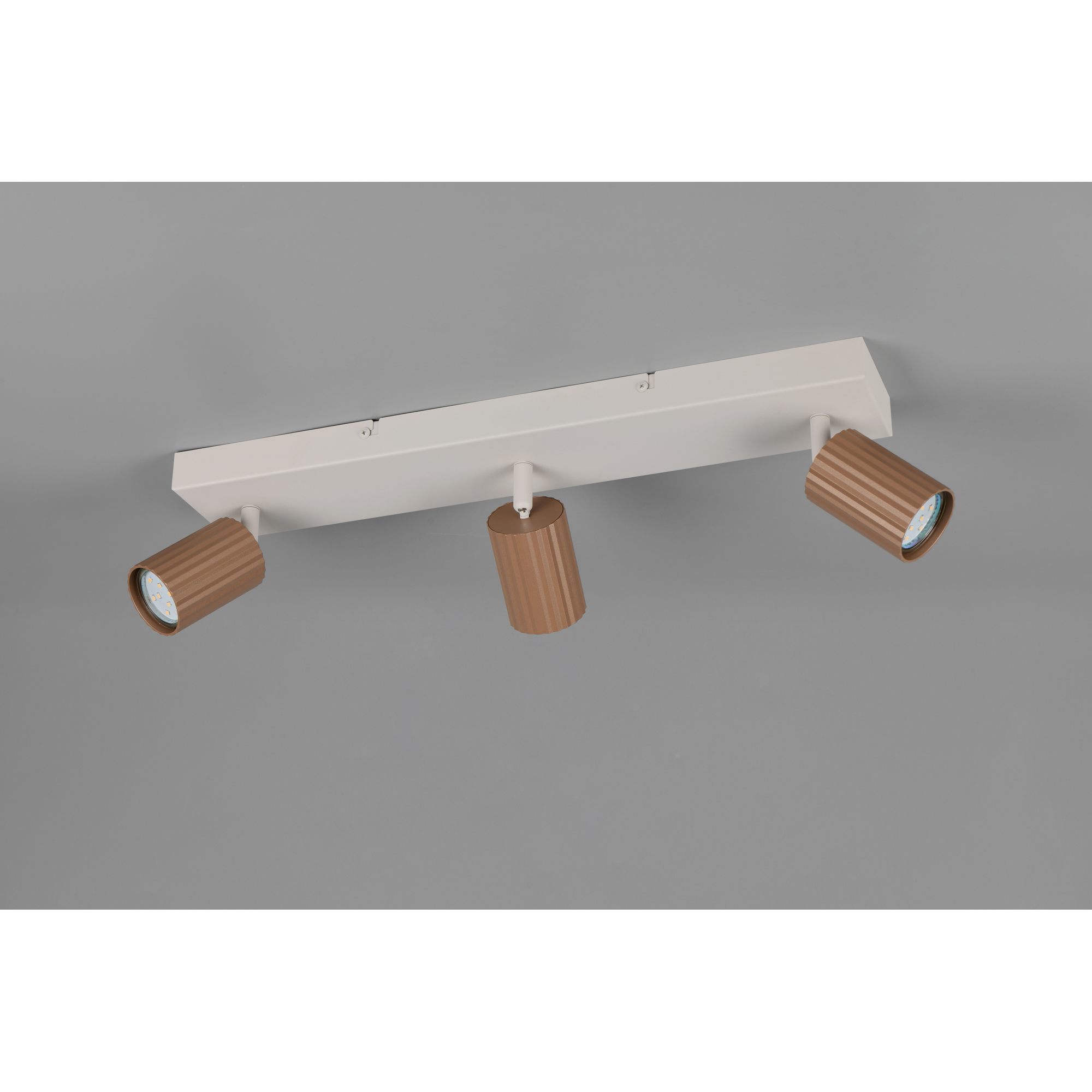 LED-Spot 'Soka' Metall kaffeefarben/grau 3-flammig 10 W