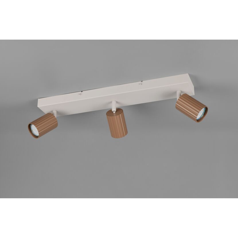 LED-Spot 'Soka' Metall kaffeefarben/grau 3-flammig 10 W