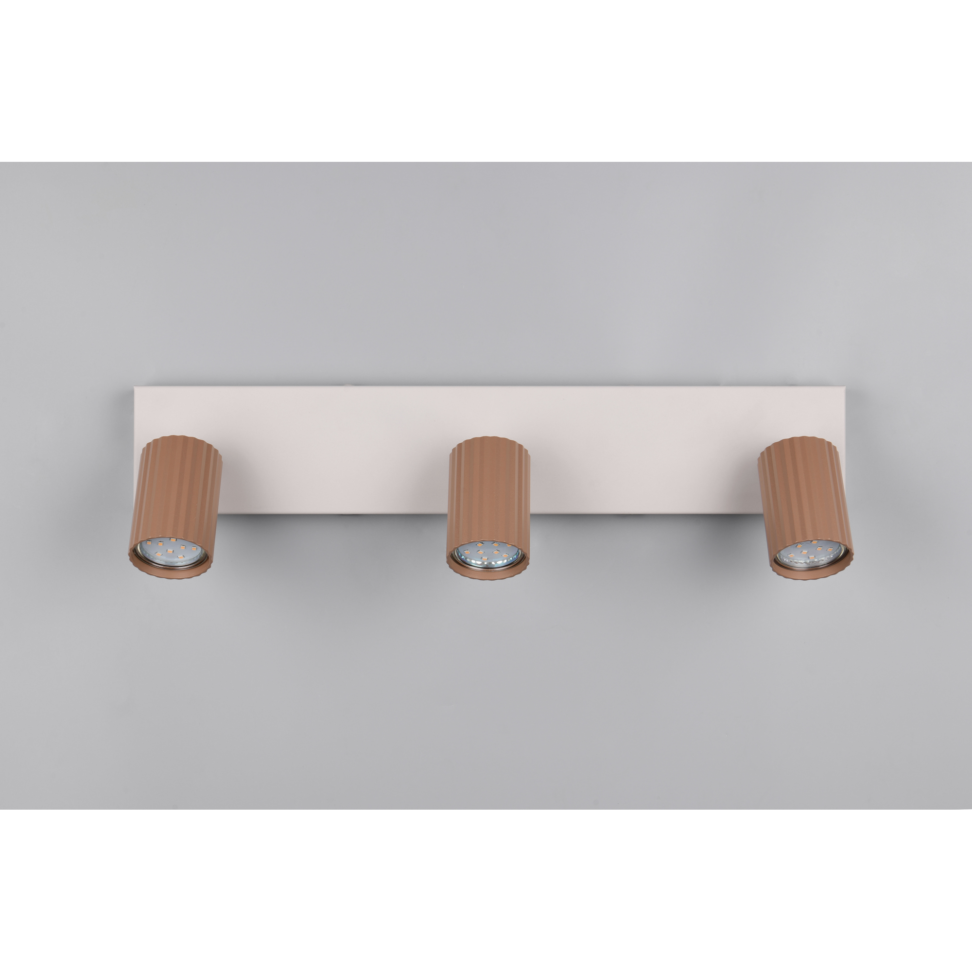LED-Spot 'Soka' Metall kaffeefarben/grau 3-flammig 10 W