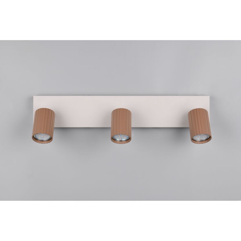 LED-Spot 'Soka' Metall kaffeefarben/grau 3-flammig 10 W