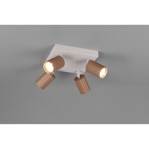 LED-Spot 'Soka' Metall kaffeefarben/grau 4-flammig 10 W