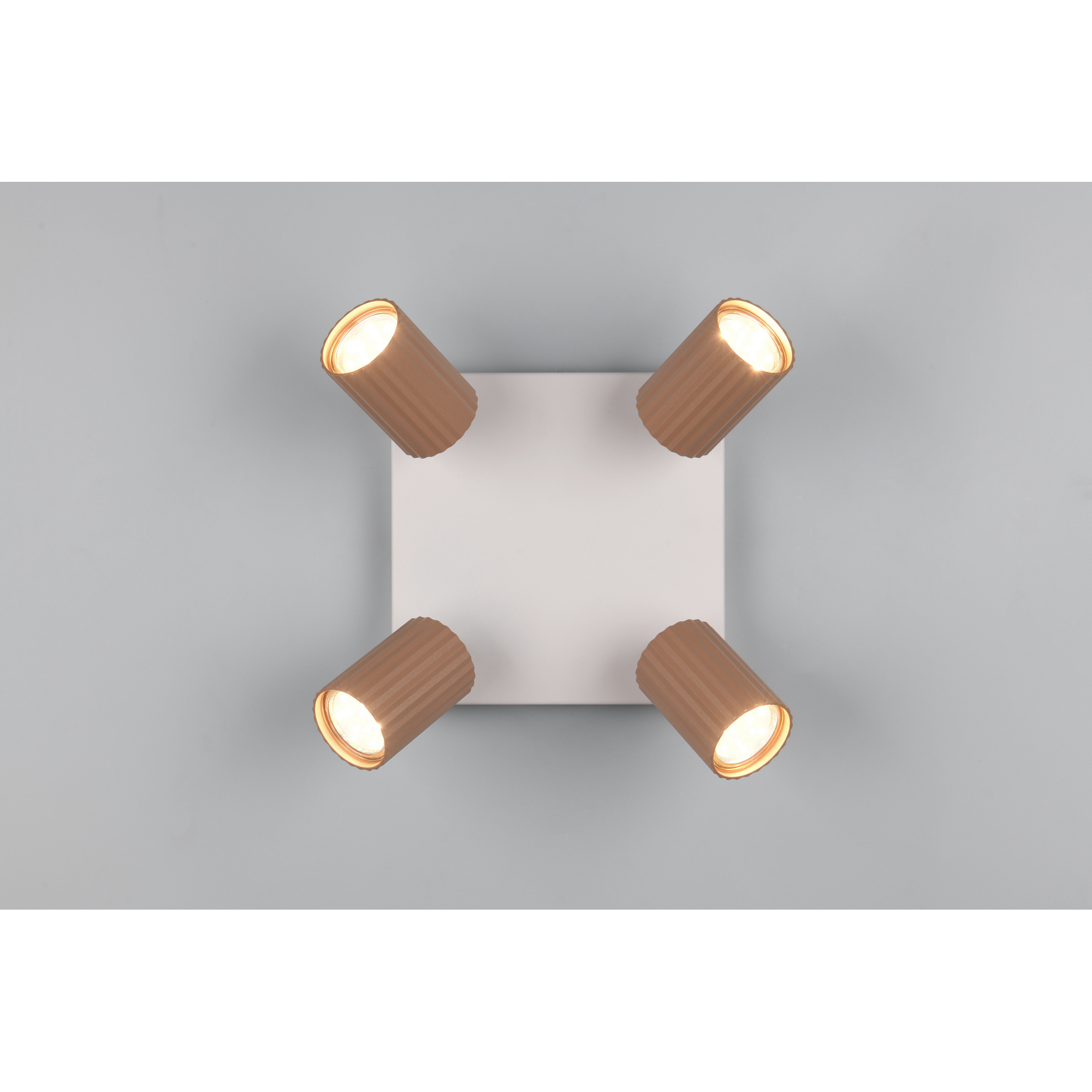 LED-Spot 'Soka' Metall kaffeefarben/grau 4-flammig 10 W
