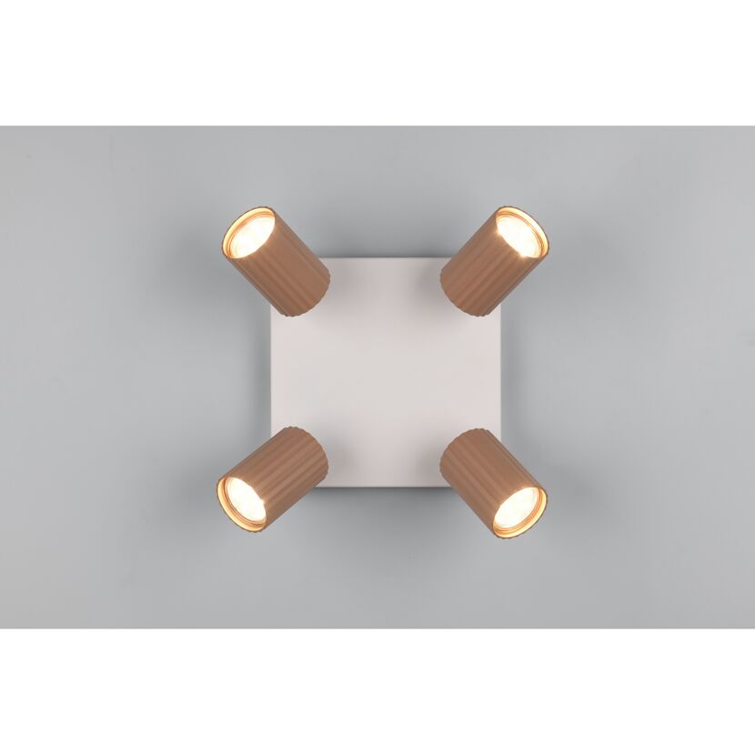 LED-Spot 'Soka' Metall kaffeefarben/grau 4-flammig 10 W