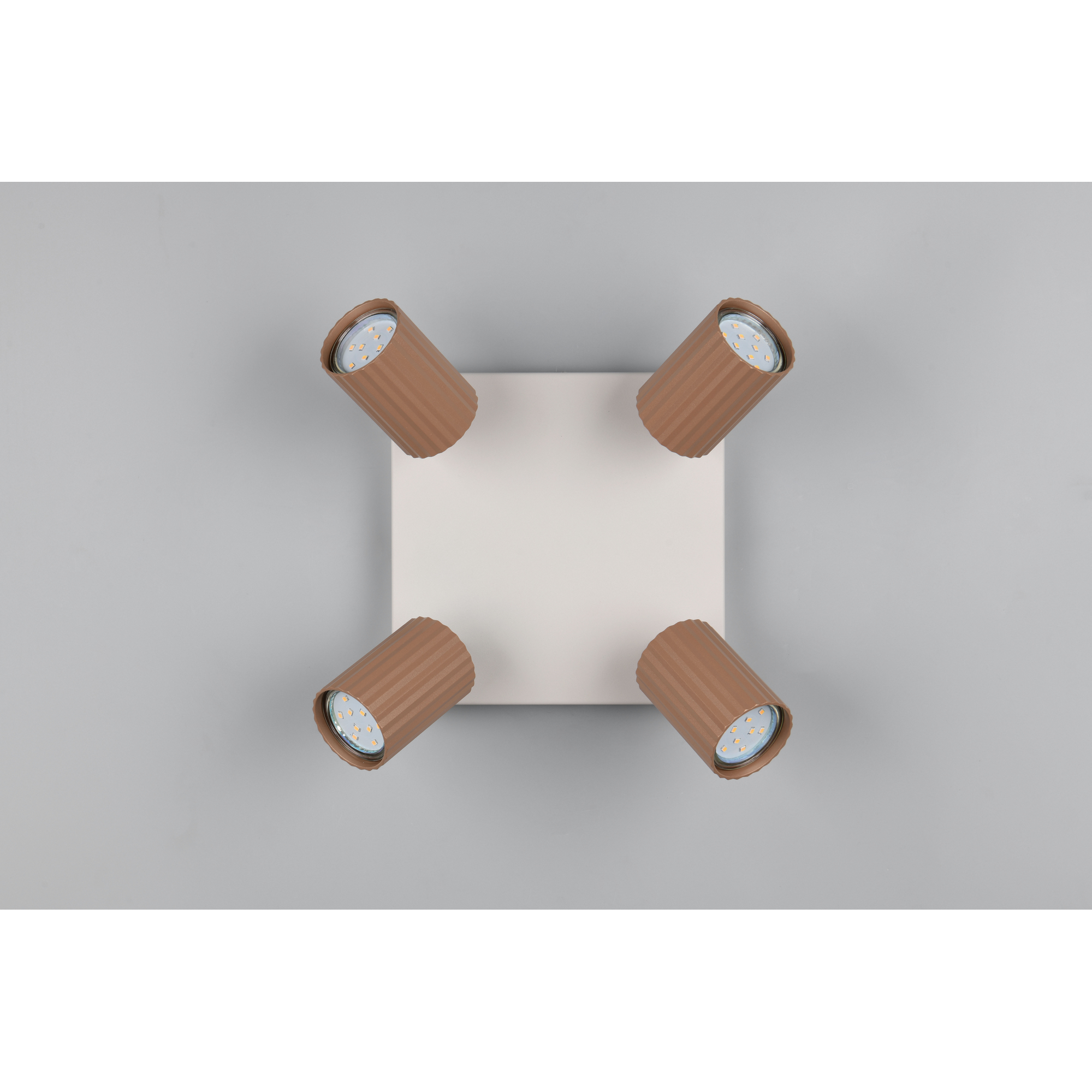 LED-Spot 'Soka' Metall kaffeefarben/grau 4-flammig 10 W