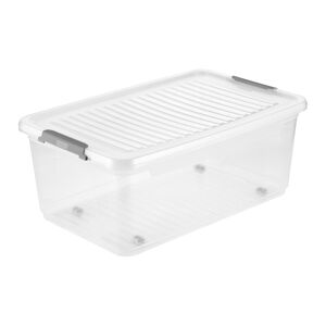 Aufbewahrungsbox 'Leo' mit Deckel transparent 59 x 24 x 38 cm