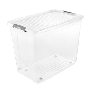 Aufbewahrungsbox 'Leo' mit Deckel transparent 59 x 47 x 38 cm