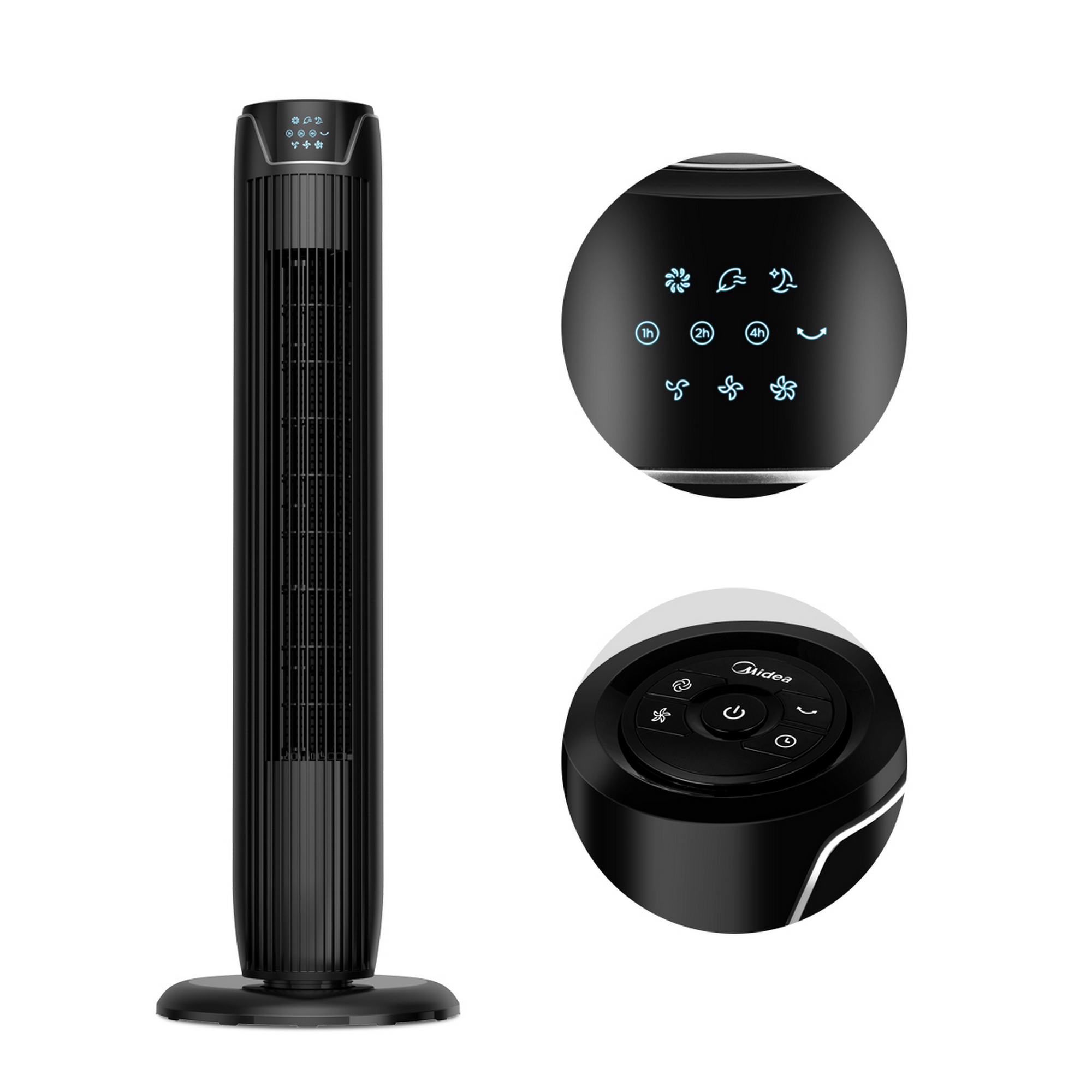 Turmventilator schwarz 91,8 cm mit Luftreiniger