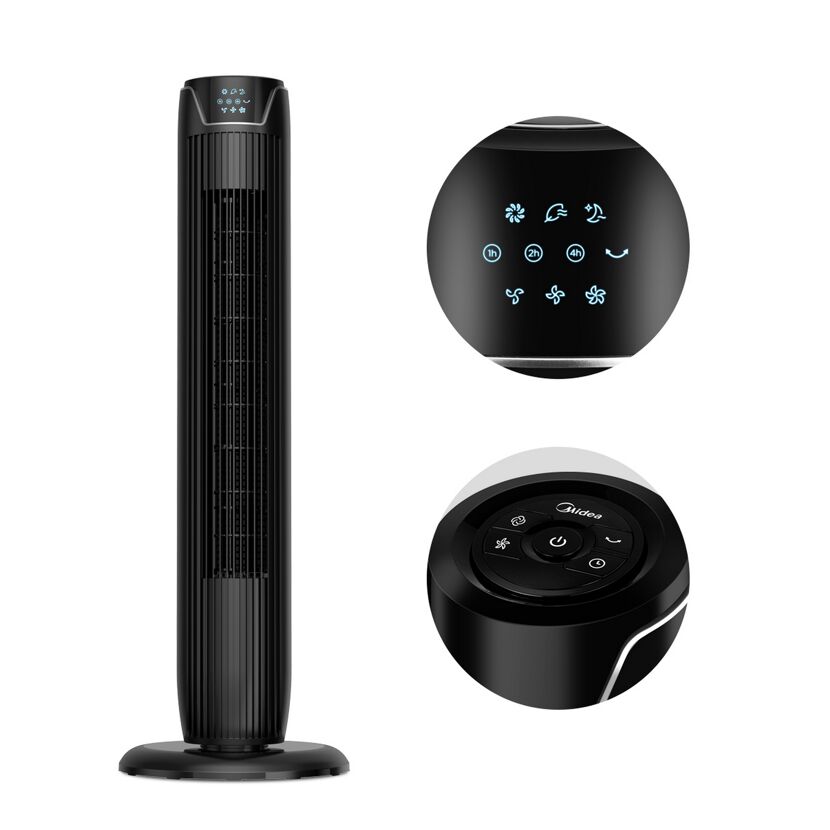 Turmventilator schwarz 91,8 cm mit Luftreiniger