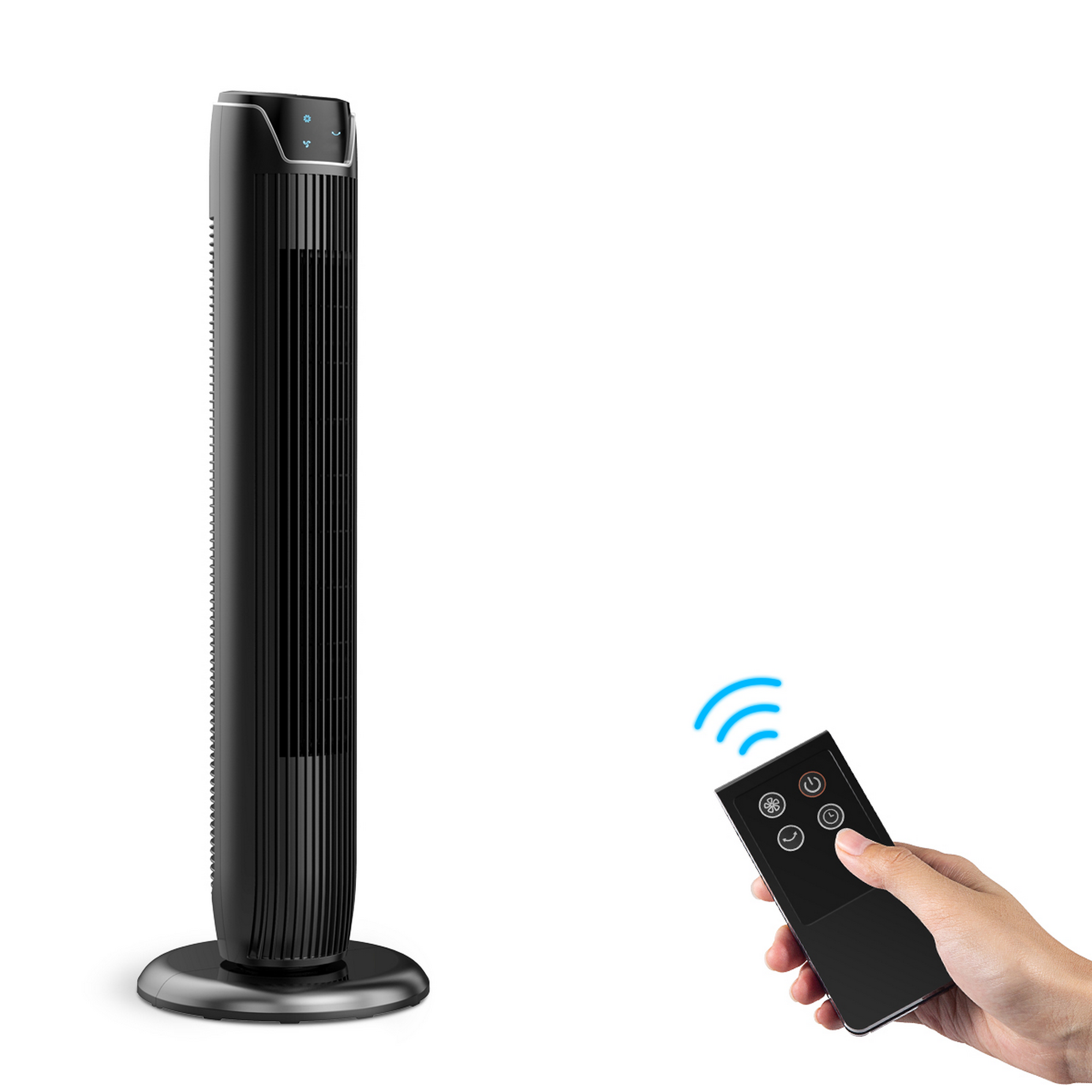 Turmventilator schwarz 91,8 cm mit Luftreiniger