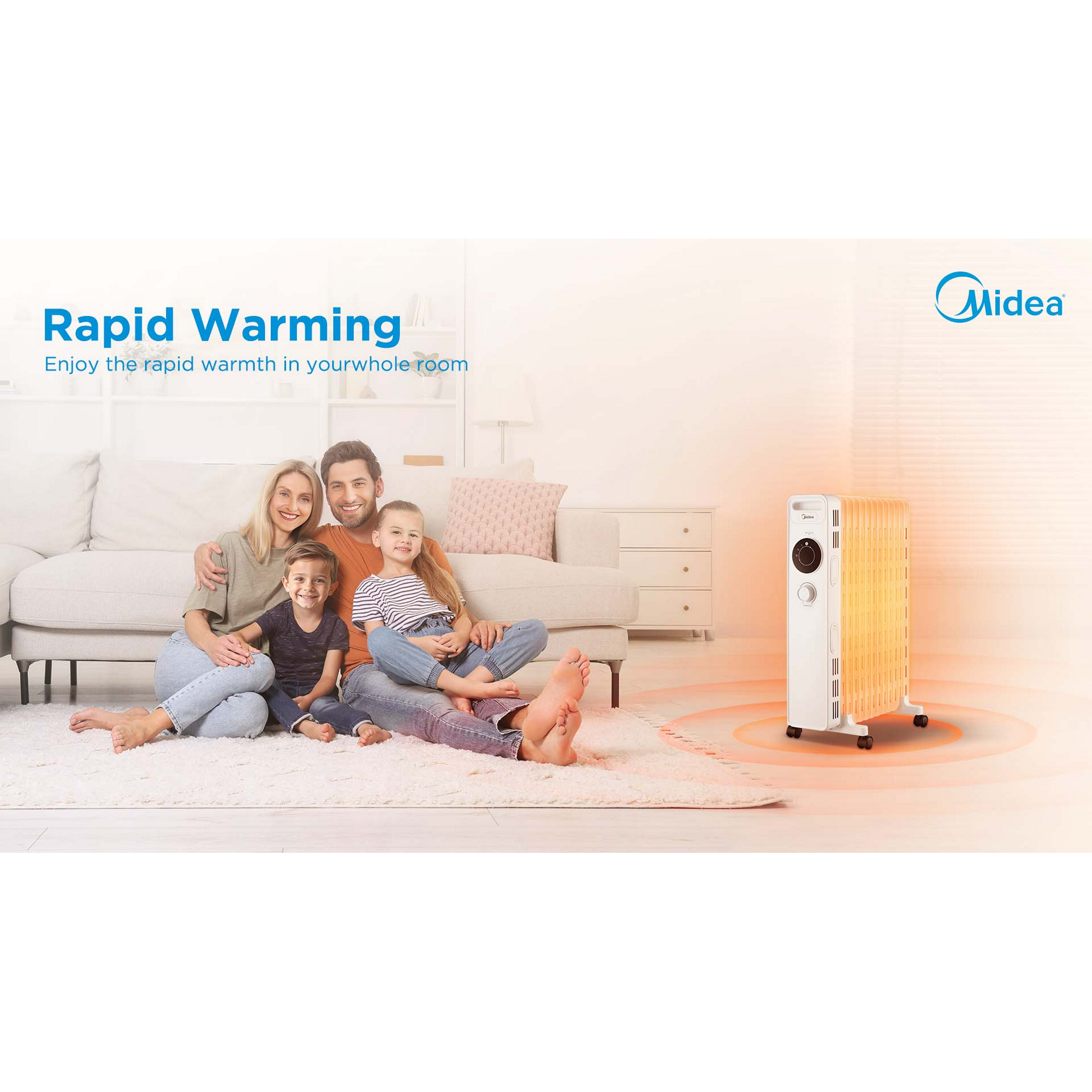 Ölradiator 'NY2513-22MR' weiß 13 Rippen 2500 W