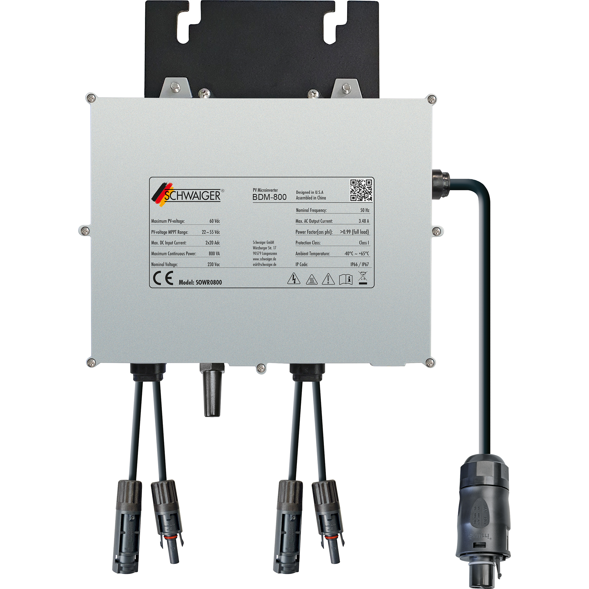 Wechselrichter 800 W Anschlusskabel 5 m
