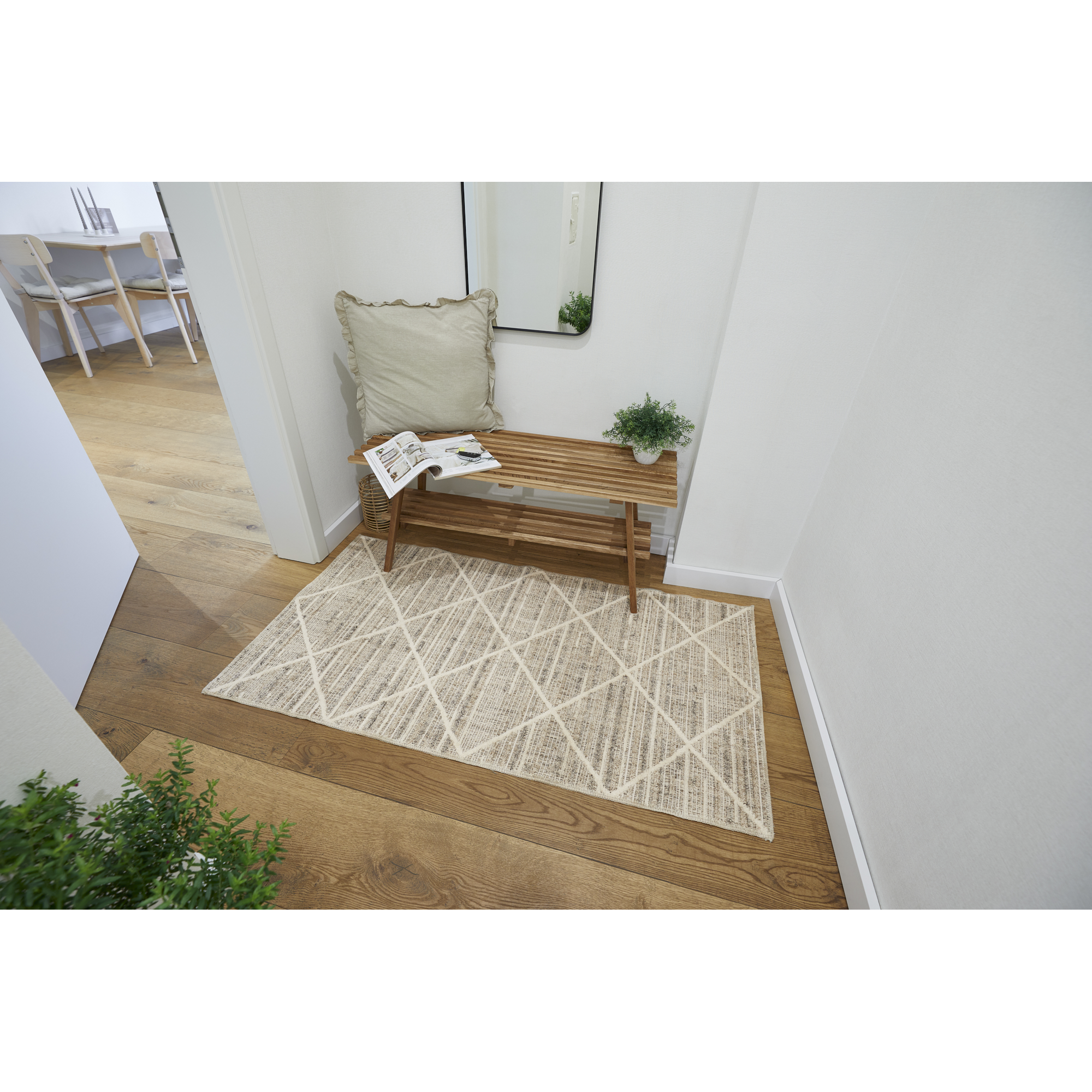 Teppich 'Crosby' graubraun 60 x 110 cm