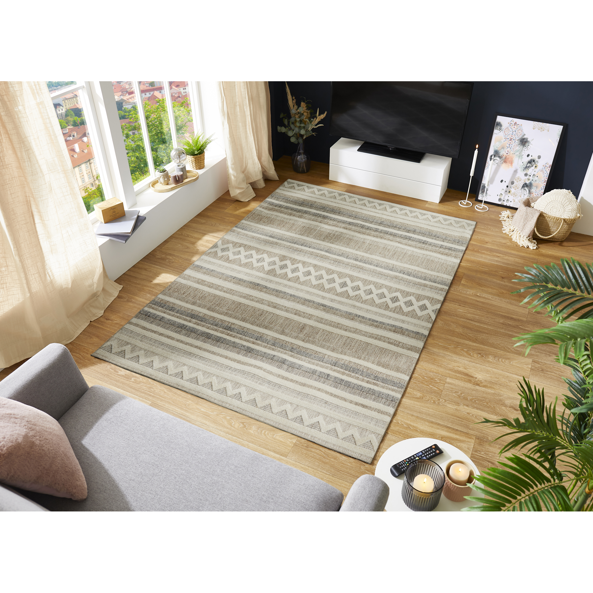 Teppich 'Crosby' cremegrau 120 x 170 cm