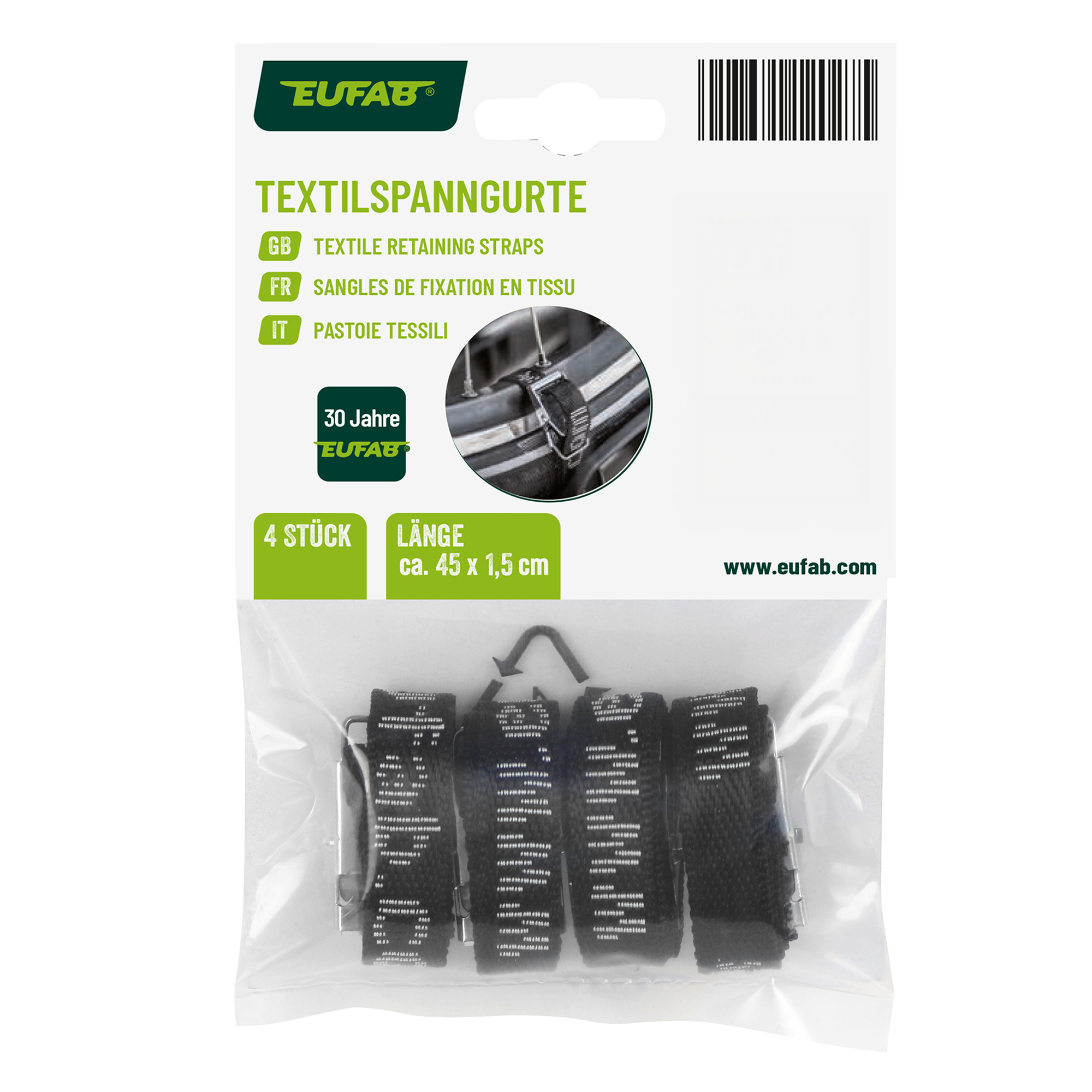 Textilspanngurte lang 45 x 1,5 cm 4 Stück