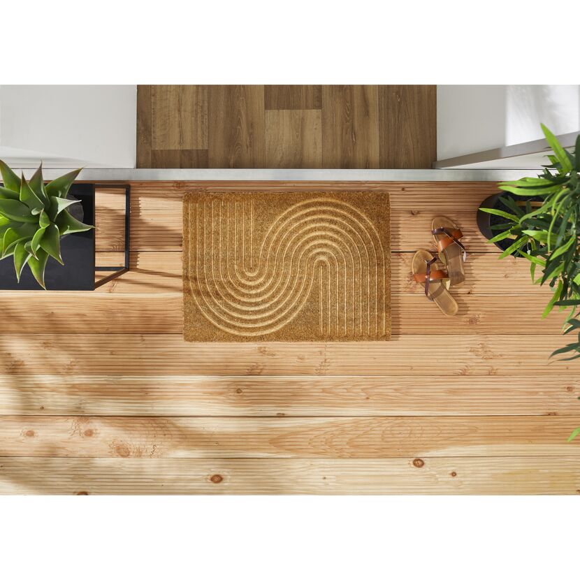Fußmatte 'Zen' Linien Kokos braun 40 x 60 cm