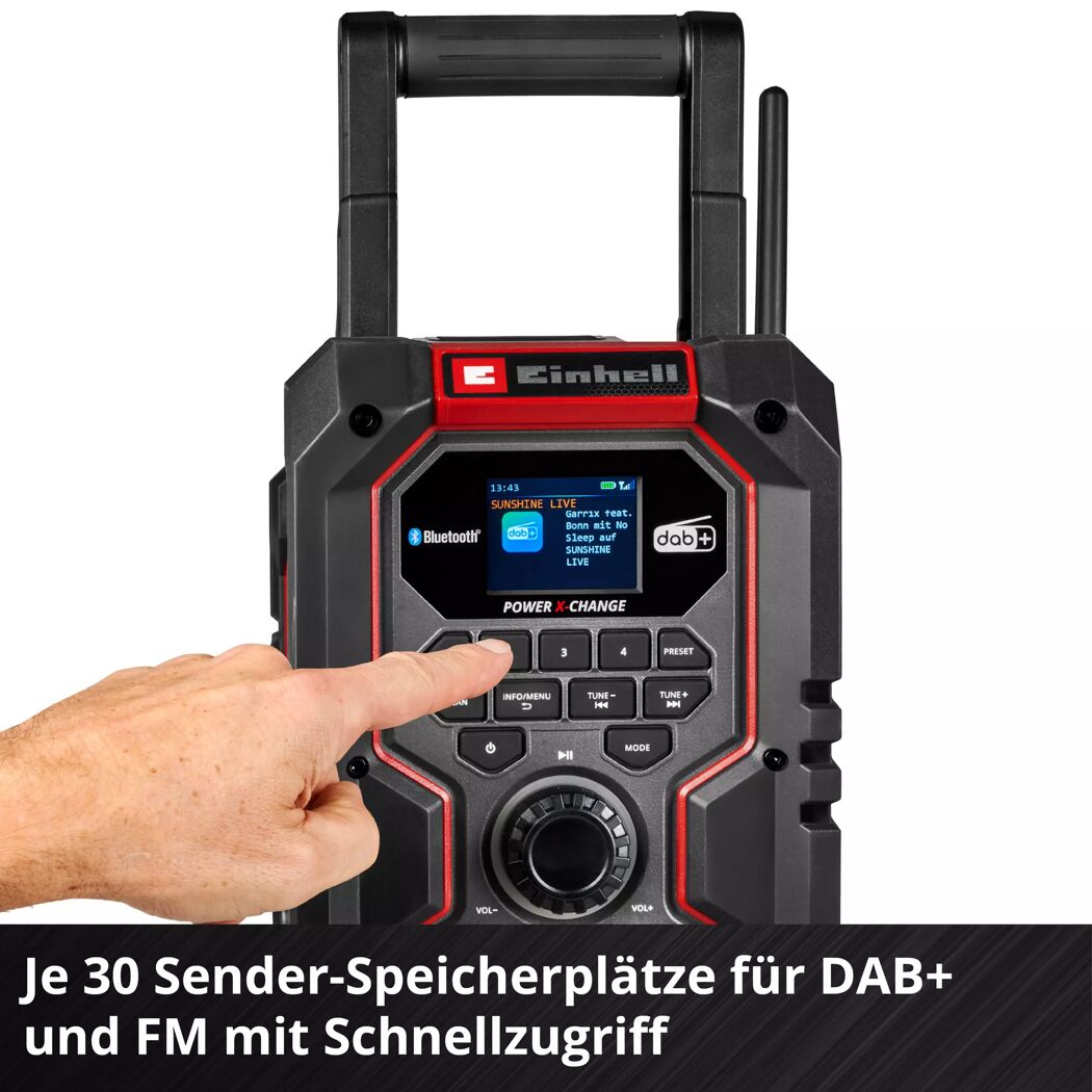 Akku-Baustellenradio 'TE-CR18Li Solo' DAB+FM mit Bluetooth 18 V ohne Akku und Ladegerät