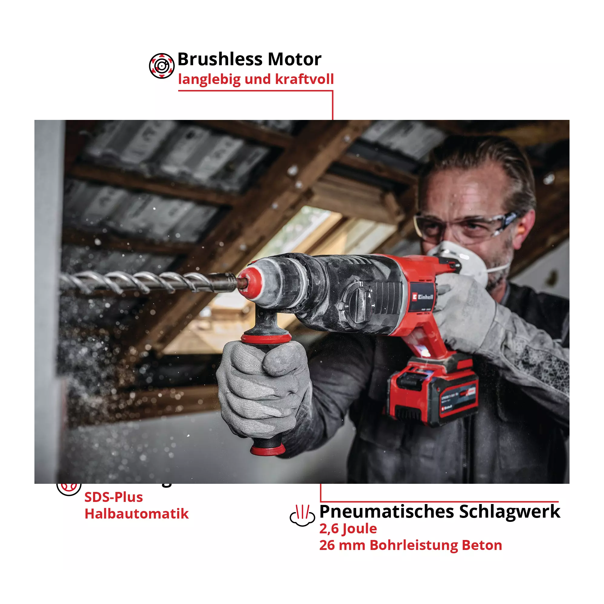 Akku-Bohrhammer 'TP-HD 18/26 D Li BL - Solo'