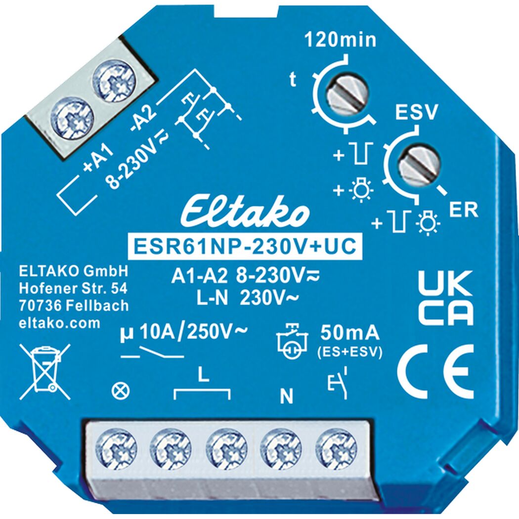 Blauer Eltako Stromstoßschalter REG mit Schraubklemmen