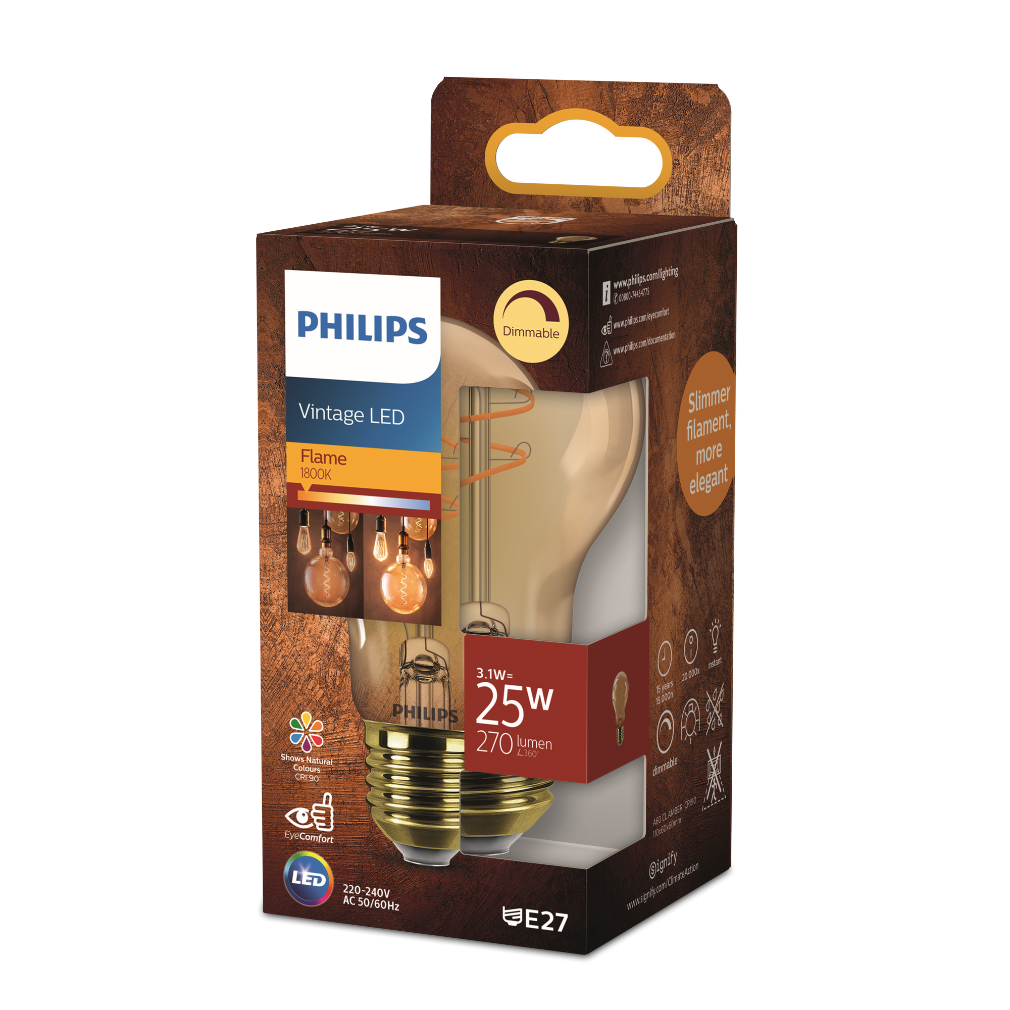 LED-Lampe 'Amber' E27 25 W 270 lm dimmbar