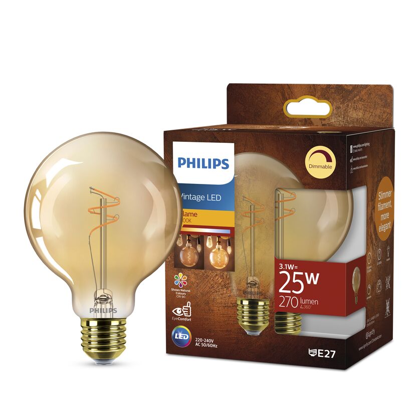 LED-Lampe 'Amber' E27 25 W G95 270 lm dimmbar
