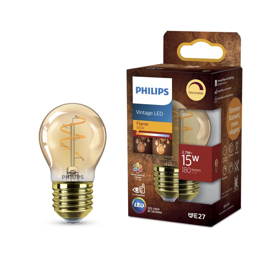LED-Lampe 'Amber' tropfenform E27 15 W 180 lm dimmbar