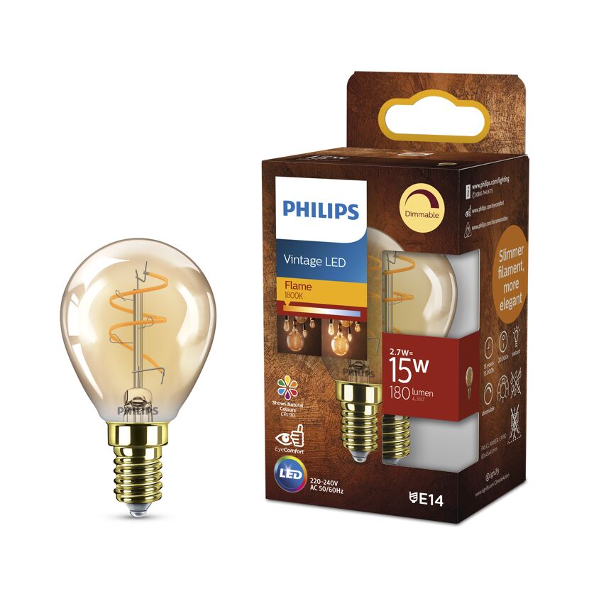 LED-Lampe 'Amber' tropfenform E14 15 W 180 lmdimmbar