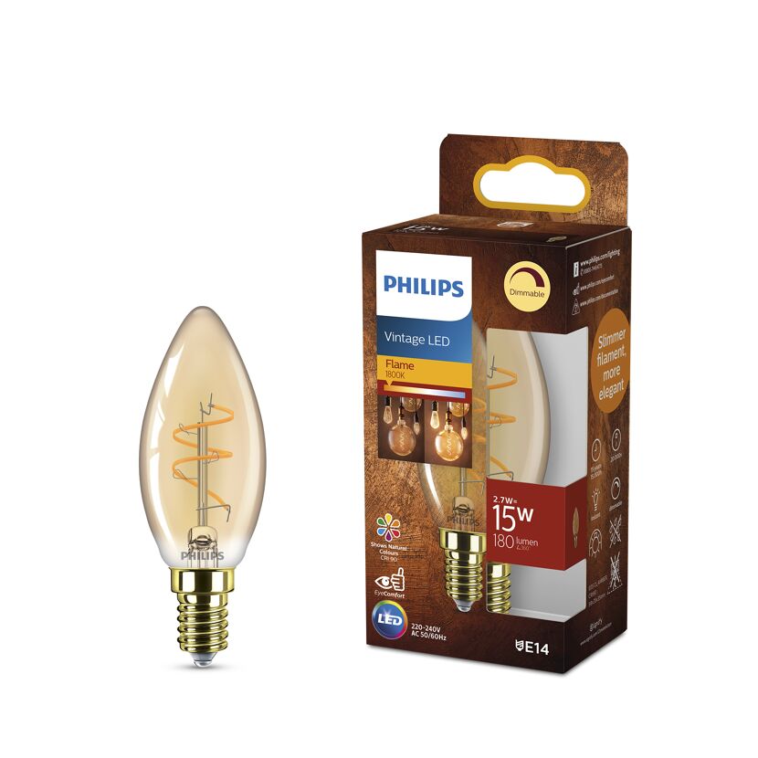LED-Lampe 'Amber' kerzenform E14 15 W 180 lm dimmbar