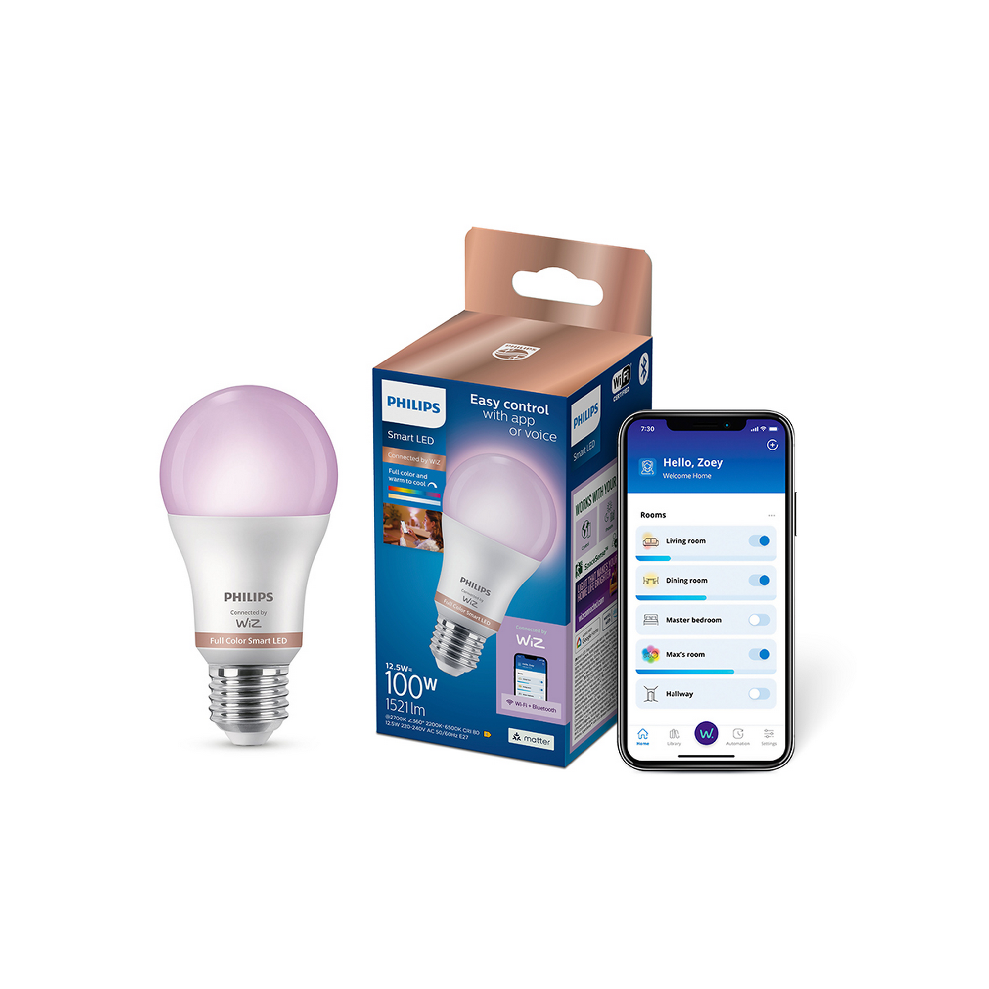 SmartLED-Lampe E27 A60 100 W 1521 lm RGB matt