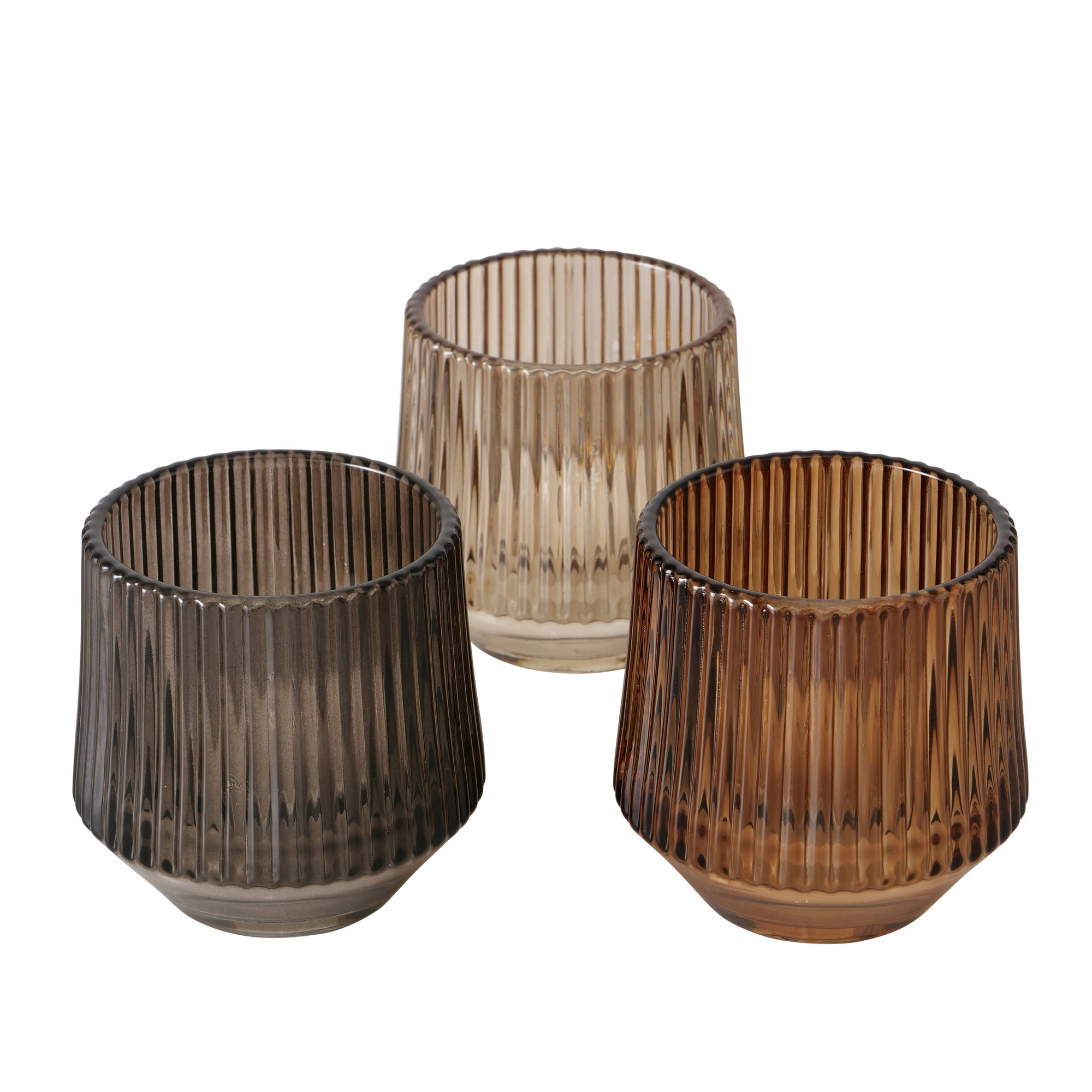 Windlicht 'Tiago' Ø 8 x 8 cm 3 Farben sortiert