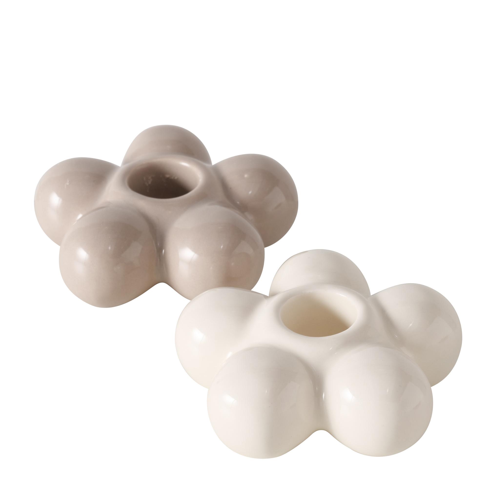 Kerzenleuchter 'Pilar' Ø 8 x 3 cm 2 Farben sortiert