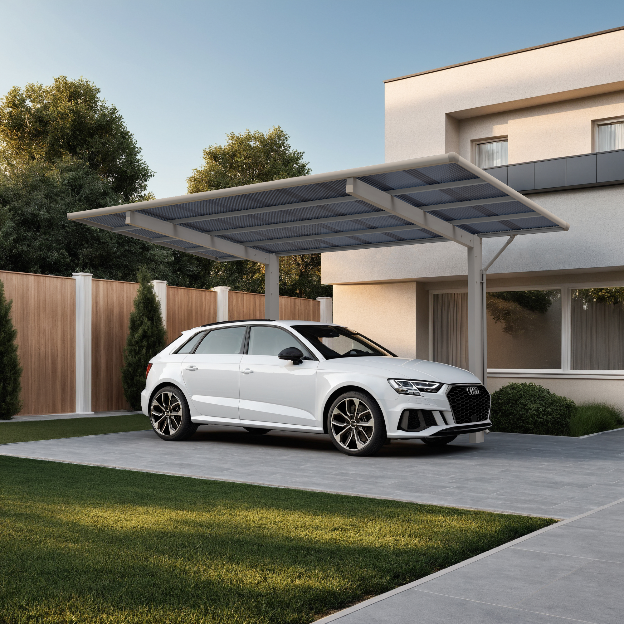 Carport 'Wing 80' Aluminium silbern 531,4 x 260 x 275,7 cm