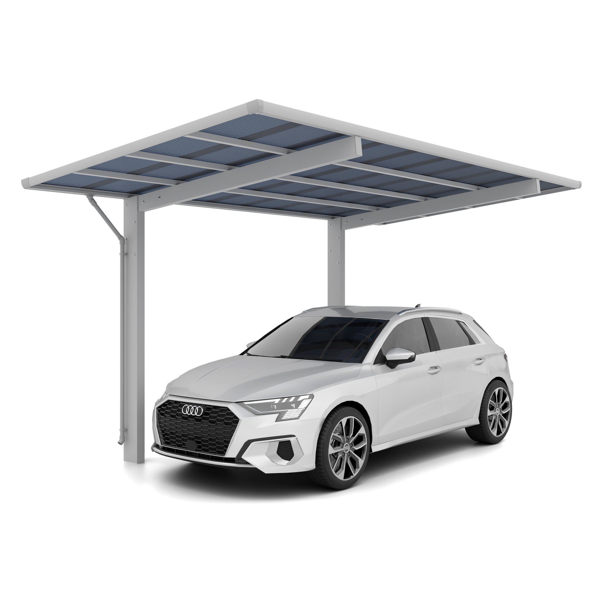 Carport 'Wing 80' Aluminium silbern 531,4 x 260 x 275,7 cm